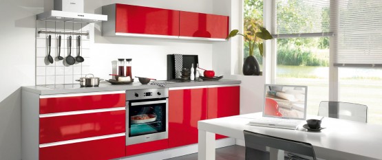 Quelle couleur pour votre cuisine équipée : cuisine blanche ... Table Rouge Créatif cuisine de